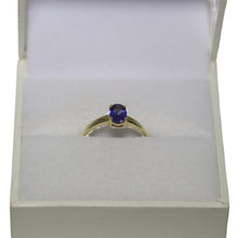 Load image into Gallery viewer, 9ct Yellow Gold Claw Set Oval Tanzanite Ring
