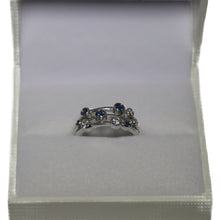 Load image into Gallery viewer, 18ct White Gold 3 Band Sapphire and Diamond Bubble Ring

