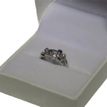 Load image into Gallery viewer, 18ct White Gold 3 Band Sapphire and Diamond Bubble Ring
