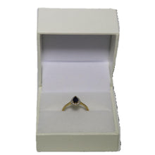 Load image into Gallery viewer, 9ct Yellow Gold Tear Drop Sapphire and Diamond Cluster Ring
