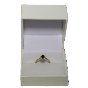 9ct Yellow Gold Tear Drop Sapphire and Diamond Cluster Ring