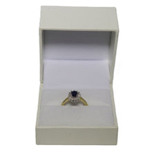 Load image into Gallery viewer, 9ct Yellow Gold Oval Sapphire and Diamond Star Cluster Ring
