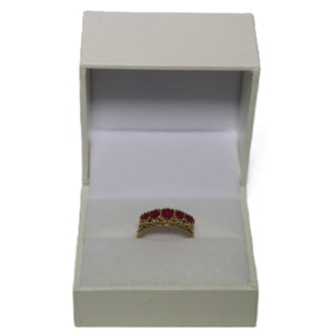 9ct Yellow Gold 5 Stone Ruby Graduated Ring