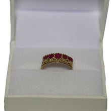 Load image into Gallery viewer, 9ct Yellow Gold 5 Stone Ruby Graduated Ring
