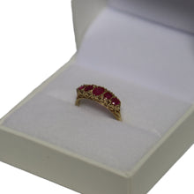 Load image into Gallery viewer, 9ct Yellow Gold 5 Stone Ruby Graduated Ring
