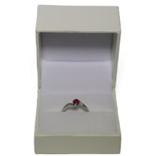 Load image into Gallery viewer, 9ct White Gold Cross Over with Central Ruby Ring
