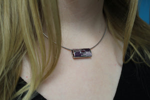 Nicole Barr purple rectangle pendant necklace