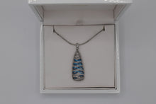Load image into Gallery viewer, Nicole bar blue wave pendant necklace

