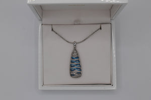 Nicole bar blue wave pendant necklace