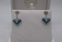 Load image into Gallery viewer, Nicole Barr blue heart drop earrings
