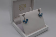 Load image into Gallery viewer, Nicole Barr blue heart drop earrings
