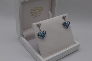 Nicole Barr blue heart drop earrings