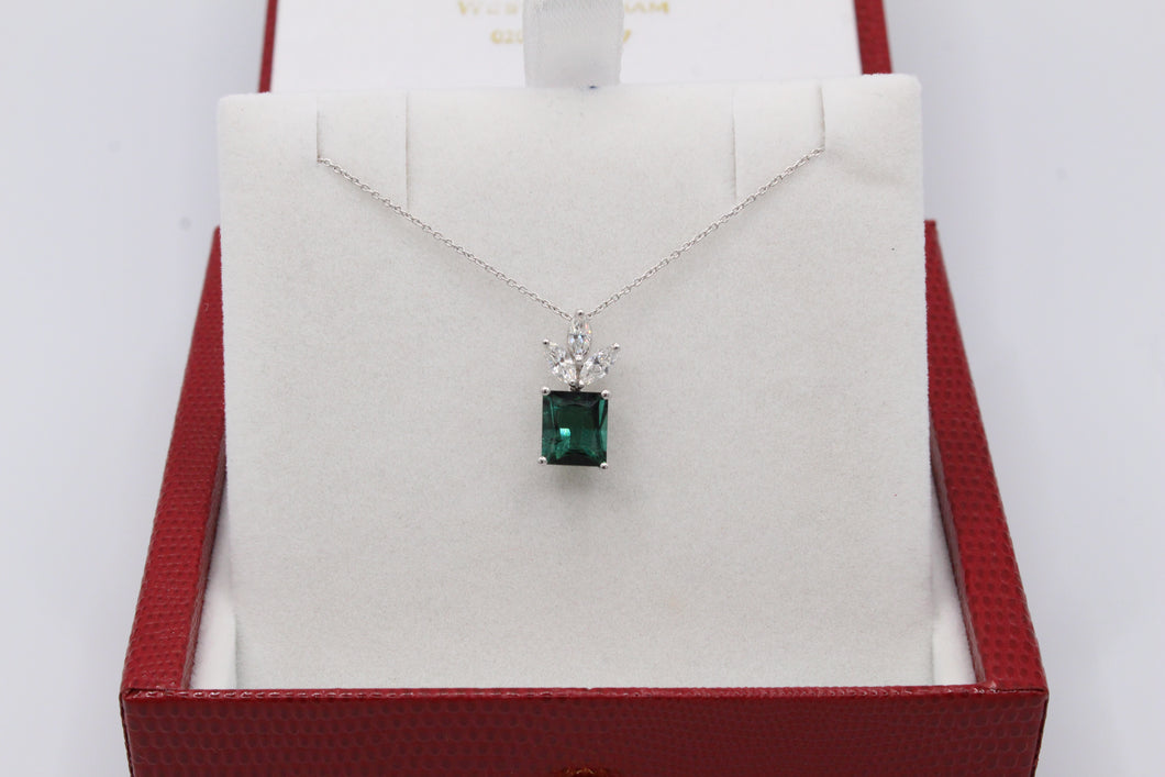 tourmaline pendant with diamond crown