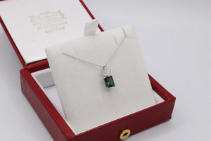 tourmaline pendant with diamond crown