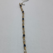 Load image into Gallery viewer, 9ct Yellow Gold Alternate Sapphire and Diamond Bracelet
